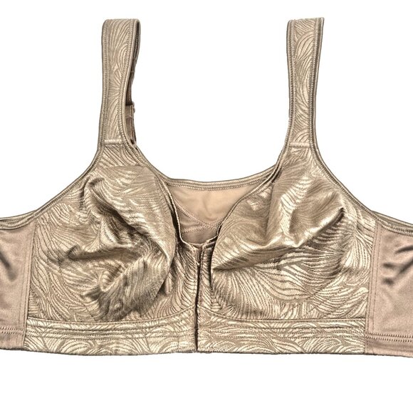 Playtex Other - Playtex 18hr Wirefree Bra 38B Nude PowerSupport Front Close Smoothing E525